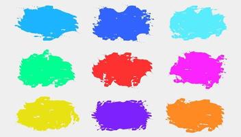 Set Of Minimal Colorful Paintbrush Frame Textures Template vector