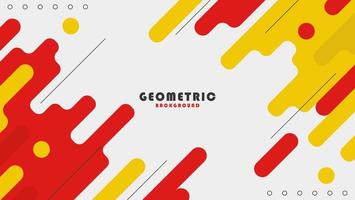 Abstract Geometric Red Yellow Rounded Shapes Background vector
