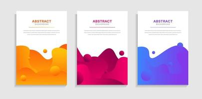 Set Of Gradient Colorful Liquid Shapes Cover Banner Template vector