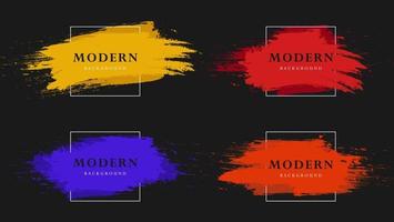 Set Of Colorful Grunge Texture Frame Or Border Banner Template vector