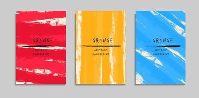conjunto de diseño de textura grunge colorido mínimo para plantilla de diseño de portada vector