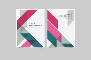 conjunto de diseño de cubierta geométrica color degradado vector