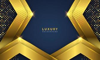 Abstract luxury background overlapping layers on dark space with golden glow effect vector