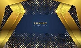 Abstract luxury background overlapping layers on dark space with golden glow effect vector