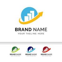 Growth up arrow business logo template. Market Statistic Report logo. vector
