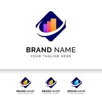 Growth up arrow business logo template. Market Statistic Report logo. vector