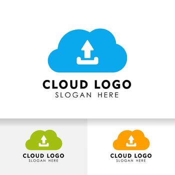 Cargar diseño de icono de tecnología en la nube. elemento de vector de nube