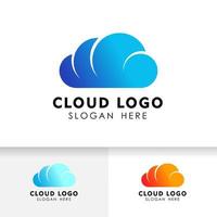 Cloud logo design template vector icon. cloud tech logo.