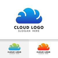 Cloud logo design template vector icon. cloud tech logo.