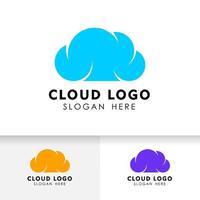 Cloud logo design template vector icon. cloud tech logo.