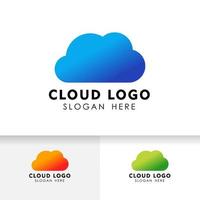 Cloud logo design template vector icon. cloud tech logo.