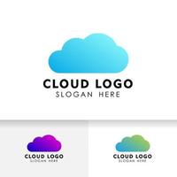 Cloud logo design template vector icon. cloud tech logo.