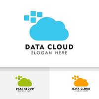 plantilla de diseño de logotipo de nube de píxeles. icono de vector de logo de nube.