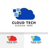 pixel cloud logo design template. cloud logo vector icon.