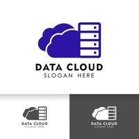 Cloud logo design template. Icon logo template for cloud data server or hosting. vector