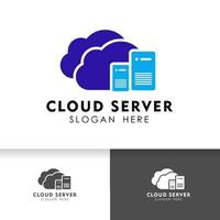 Cloud logo design template. Icon logo template for cloud data server or hosting. vector