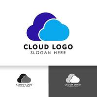 Cloud logo design template. Cloud data server icon logo template. vector