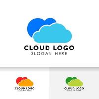 plantilla de diseño de logotipo de nube. Plantilla de logotipo de icono de servidor de datos en la nube. vector