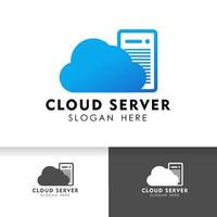 Cloud logo design template. Icon logo template for cloud data server or hosting. vector