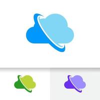 plantilla de diseño de logotipo de nube. Plantilla de logotipo de icono de servidor de datos en la nube. vector