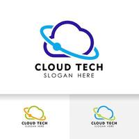 Cloud logo design template. Cloud data server icon logo template. vector