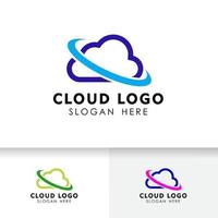 Cloud logo design template. Cloud data server icon logo template. vector