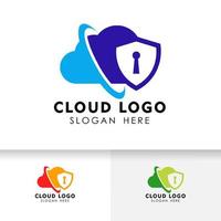 security cloud tech icon design. cloud vector element