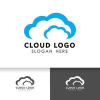 plantilla de diseño de logotipo de nube. Plantilla de logotipo de icono de servidor de datos en la nube. vector