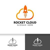 rocket cloud logo design template. cloud tech logo design template. vector