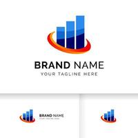 Business logo with bars and chart stock icon. Market Statistic logo. vector