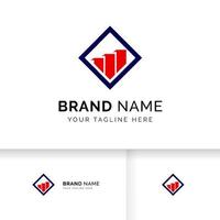 Business logo with bars and chart stock icon. Market Statistic logo. vector