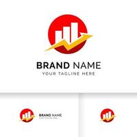 Growth up arrow business logo template. Market Statistic Report logo. vector