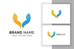 hand care logo design template. hand care vector icon symbol