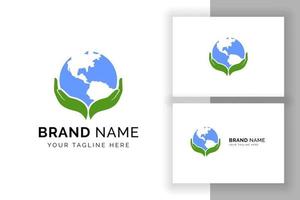 save earth logo design template. save globe logo vector icon