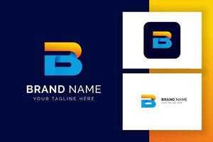 digital letter B logo template. Colorful letter icon for technology vector