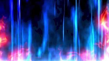 Feuereffekt mit blauem Aura-Linienschleifenhintergrund video