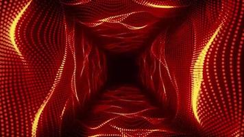 animação em loop do fundo do túnel de partículas vermelhas video