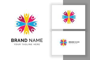 Social relationship and human community logo symbol design template. vector