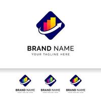 Growth up arrow business logo template. Market Statistic Report logo. vector