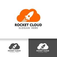 rocket cloud logo design template. cloud tech logo design template. vector