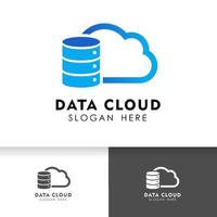 Cloud logo design template. Icon logo template for cloud data server or hosting. vector