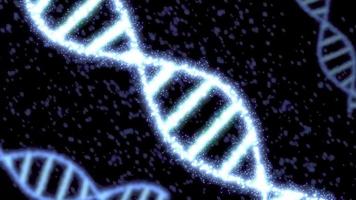 blaue DNA-Kette Atome Bewegung Partikel Schleife Animation video