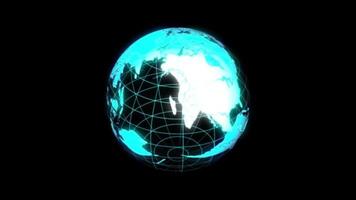 animation de boucle d'hologramme de terre bleue video