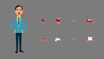 Character talking expression set. Different emotions for custom animation  or design vector