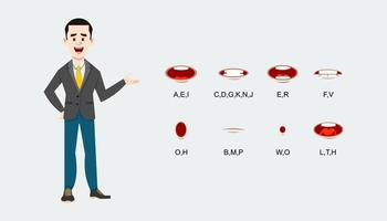 Character lip sync expression sheet. vector