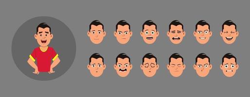 personas con emoción facial. diferentes emociones faciales para animación, movimiento o diseño personalizados. vector