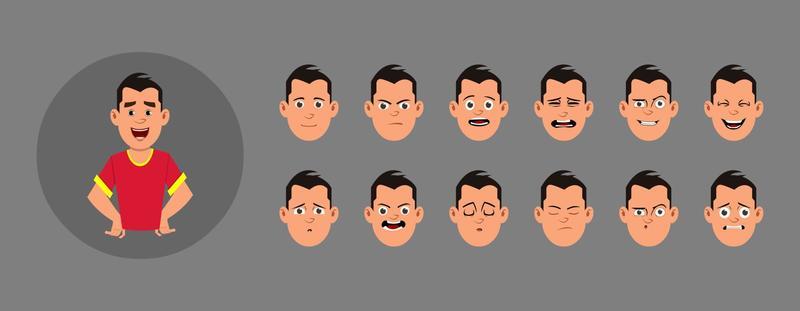 People with facial emotion.  Different facial emotions for custom animation, motion or design.