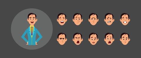 personas con diferentes expresiones faciales. vector