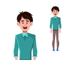 Businessman cartoon character standing pose vector illustration for your design, motion or animation