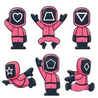 Cute and adorable Geometric Game Mascot vector